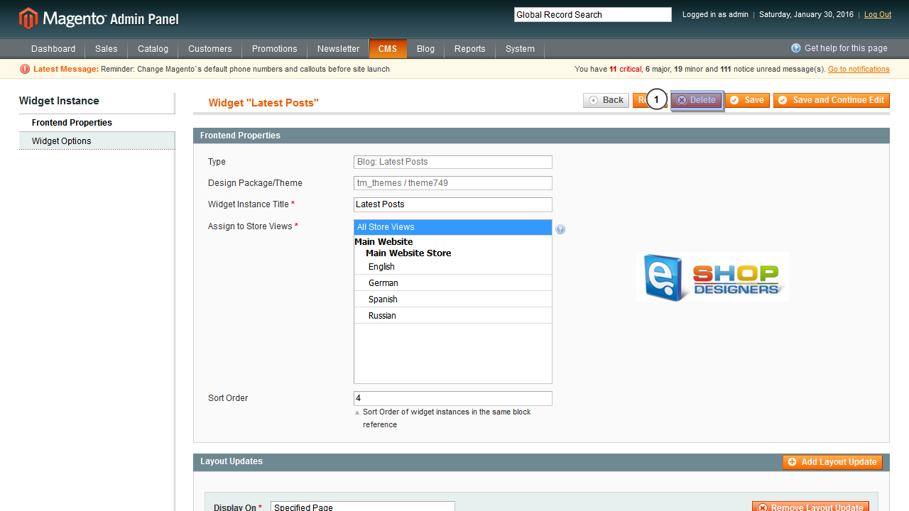 Magento.How_to_remove_Blog_section_from_Home-page3